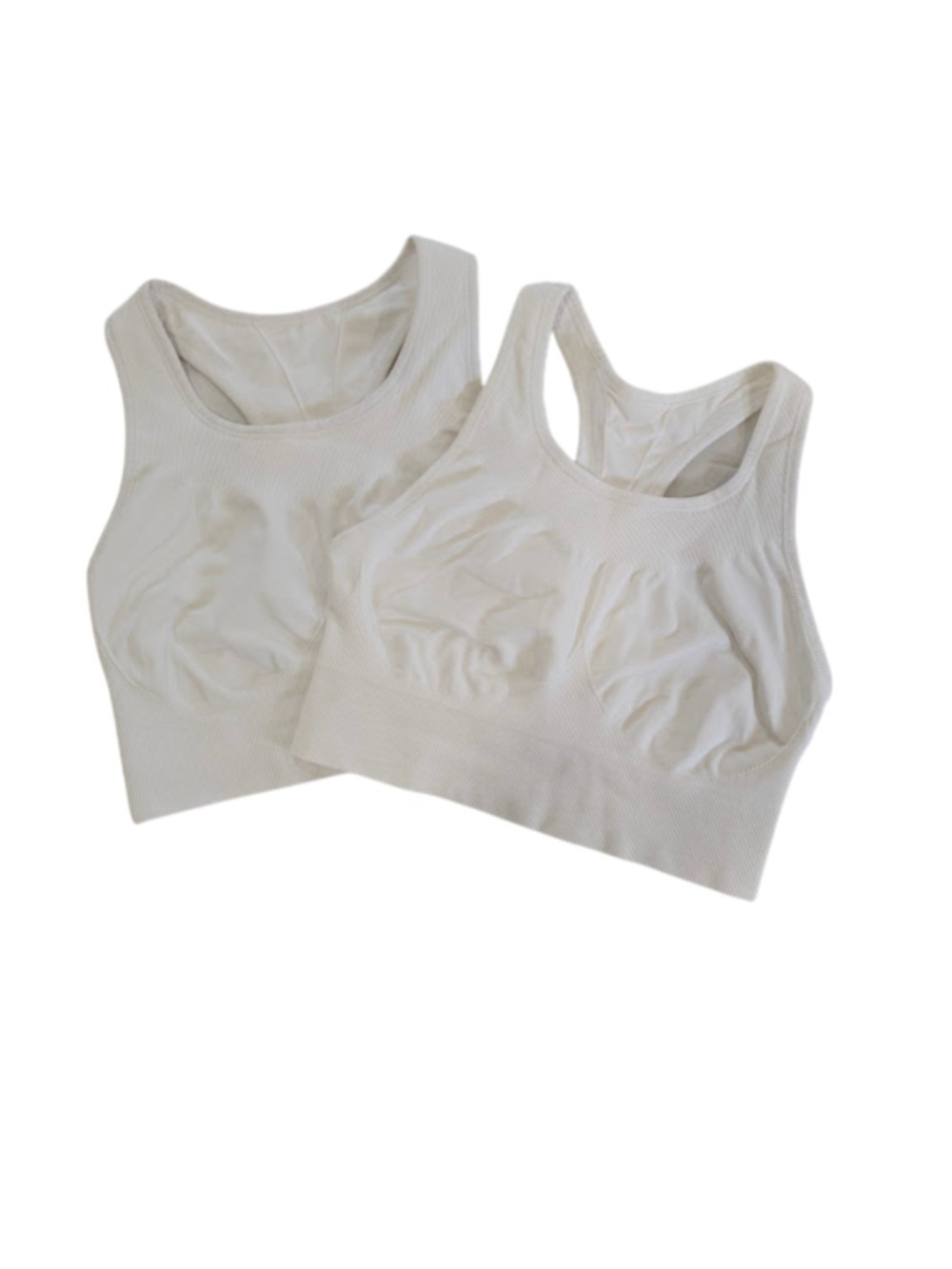 Sweaty Betty Ribbed Sports Bras Lot of 2 White Racerback Yoga Gym XS